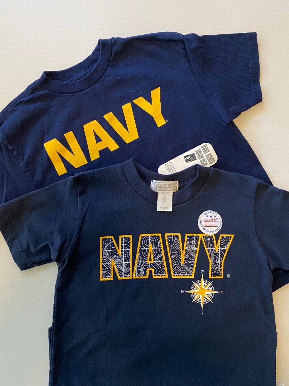 Lot of 2 Youth U.S. Navy T-Shirts Size XS/S 6-8 NWT/NWOT